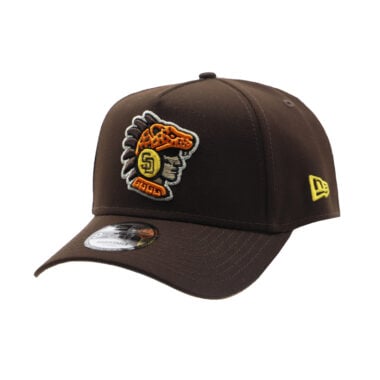 New Era 9Forty San Diego Padres Mexico City Series Ocelotl A-Frame Snapback Hat Brown Gold