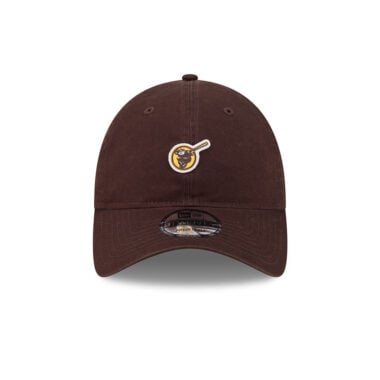 New Era 9Twenty San Diego Padres Micro Swinging Friar Logo Strapback Hat Brown Gold