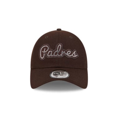 New Era 9Twenty Women San Diego Padres Rhinestone Logo Strapback Hat Brown