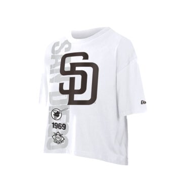 New Era San Diego Padres Block SD Women's Crop Short Sleeve T-Shirt White