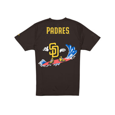 New Era San Diego Padres Cartoon Short Sleeve T-Shirt Brown Gold