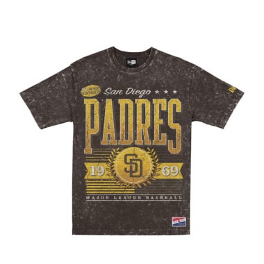 New Era San Diego Padres H1 Retro Throwback Washed Oversize Short Sleeve T-Shirt Brown Gold