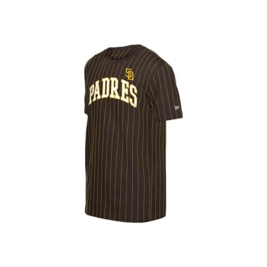 New Era San Diego Padres Pinstripe Jersey Youth Short Sleeve T-Shirt Brown Gold Pinstripe New Era San Diego Padres Pinstripe Jersey Youth Short Sleeve T-Shirt Brown Gold Pinstripe