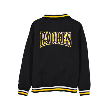 New Era San Diego Padres Retro Crest Snapfront Windbreaker Jacket Black Gold