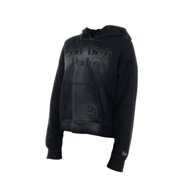 New Era San Diego Padres Rhintestone Women's Pullover Hoodie All Black