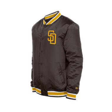 New Era San Diego Padres Team Snapfront Satin Jacket Brown Gold