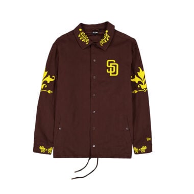 New Era San Diego Padres Vaquero Coaches Snapfront Jacket Brown Gold