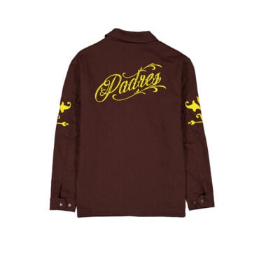 New Era San Diego Padres Vaquero Coaches Snapfront Jacket Brown Gold