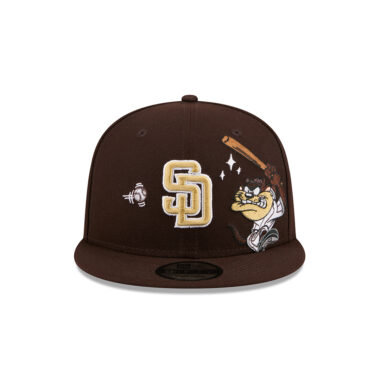 New Era x Looney Tunes 9Fifty San Diego Padres Tasmanian Devil Snapback Hat Brown Gold