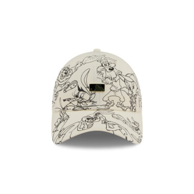 New Era x Looney Tunes 9Twenty MLB Logo Looney Tunes Squad Strapback Hat Chrome White Black
