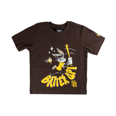 New Era x Looney Tunes San Diego Padres Bugs Bunny Batter Up Youth Short Sleeve T-Shirt Brown Gold New Era x Looney Tunes San Diego Padres Bugs Bunny Batter Up Youth Short Sleeve T-Shirt Brown Gold