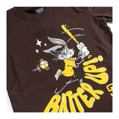 New Era x Looney Tunes San Diego Padres Bugs Bunny Batter Up Youth Short Sleeve T-Shirt Brown Gold New Era x Looney Tunes San Diego Padres Bugs Bunny Batter Up Youth Short Sleeve T-Shirt Brown Gold