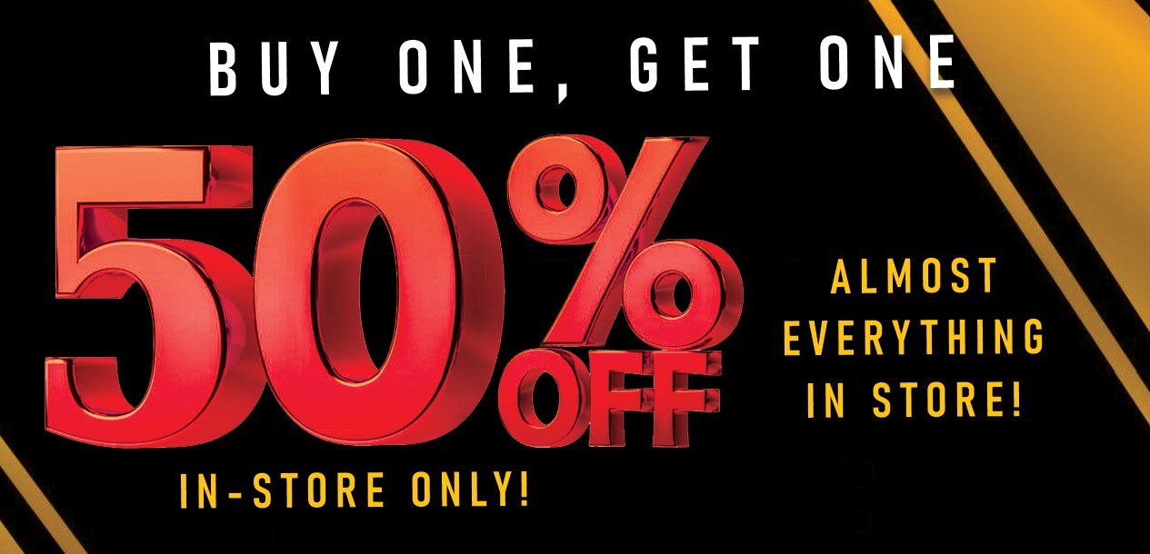 instore loco sale buy one get one 50% off