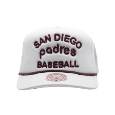 Mitchell & Ness San Diego Padres Fresh Cooperstown Mesh Trucker Snapback Hat White Mitchell & Ness San Diego Padres Fresh Cooperstown Mesh Trucker Snapback Hat White