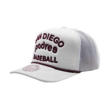 Mitchell & Ness San Diego Padres Fresh Cooperstown Mesh Trucker Snapback Hat White Mitchell & Ness San Diego Padres Fresh Cooperstown Mesh Trucker Snapback Hat White