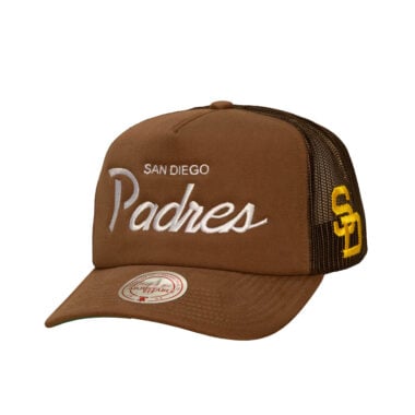 Mitchell & Ness San Diego Padres Head Coach Cooperstown Mesh Trucker Snapback Hat Brown Mitchell & Ness San Diego Padres Head Coach Cooperstown Mesh Trucker Snapback Hat Brown