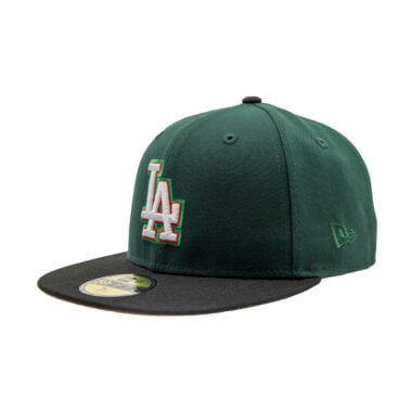 New Era 59Fifty Los Angeles Mexican Pride Fitted Hat Dark Green White Black