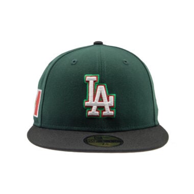 New Era 59Fifty Los Angeles Mexican Pride Fitted Hat Dark Green White Black