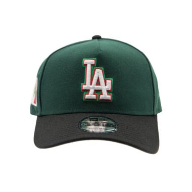 New Era 9Forty Los Angeles Dodgers Mexican Pride A-Frame Snapback Hat Dark Green White Black
