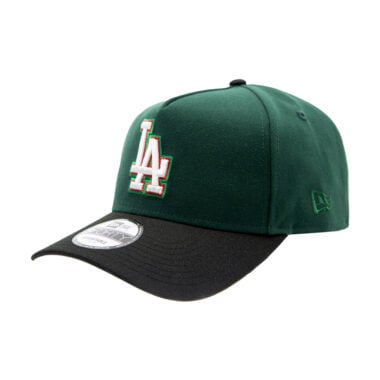 New Era 9Forty Los Angeles Dodgers Mexican Pride A-Frame Snapback Hat Dark Green White Black