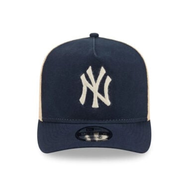New Era 9Fifty New York Yankees Grained A-Frame Snapback Hat Tan Dark Navy New Era 9Fifty New York Yankees Grained A-Frame Snapback Hat Tan Dark Navy