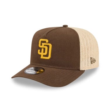 New Era 9Fifty San Diego Padres Grained A-Frame Snapback Hat Tan Brown New Era 9Fifty San Diego Padres Grained A-Frame Snapback Hat Tan Brown