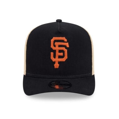 New Era 9Fifty San Francisco Giants Grained A-Frame Snapback Hat Tan Black New Era 9Fifty San Francisco Giants Grained A-Frame Snapback Hat Tan Black