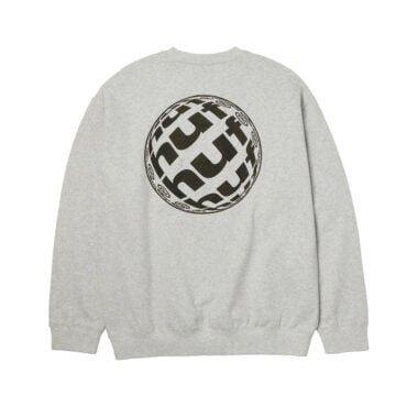 HUF Wide Angle Crewneck Sweatshirt Heather Grey HUF Wide Angle Crewneck Sweatshirt Heather Grey 2
