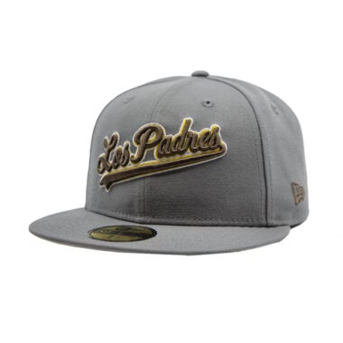 New Era 59Fifty San Diego Los Padres Throwback Fitted Hat Storm Gray Brown Gold