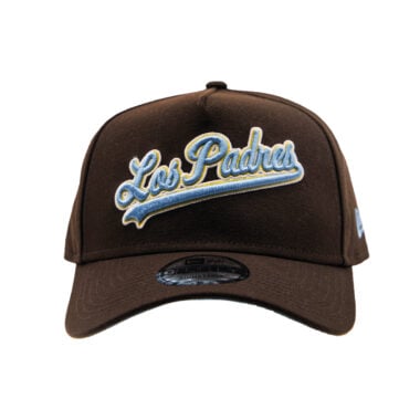 New Era 9Forty San Diego Padres Father’s Day 2026 A-Frame Snapback Hat Brown Baby Blue Gold 4