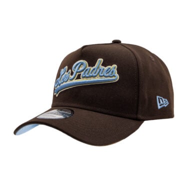 New Era 9Forty San Diego Padres Father's Day 2026 A-Frame Snapback Hat Brown Baby Blue Gold