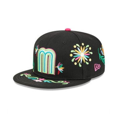 New Era 59Fifty Mexico Baseball Latin Embroidery Fitted Hat Black New Era 59Fifty Mexico Baseball Latin Embroidery Fitted Hat Black