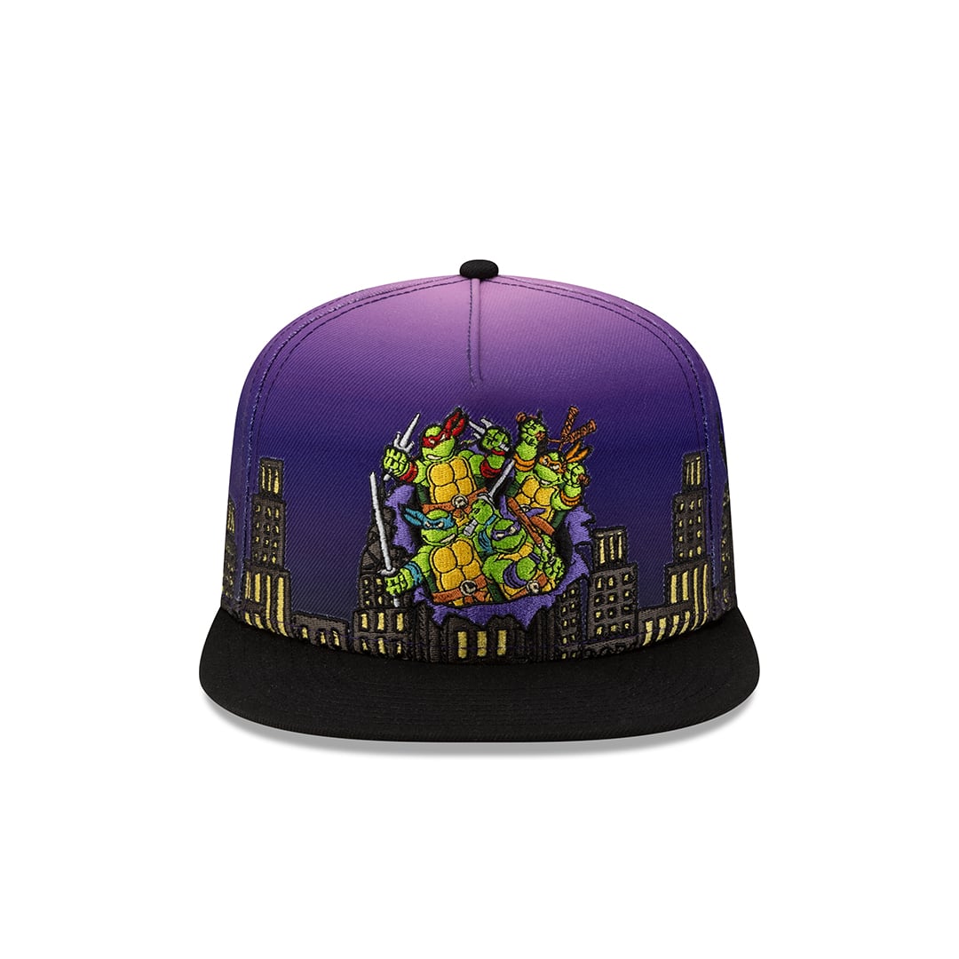 New Era 59Fifty TMNT Gang Green City Lights Fitted Hat Purple