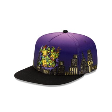 New Era 59Fifty TMNT Gang Green City Lights Fitted Hat Purple Black