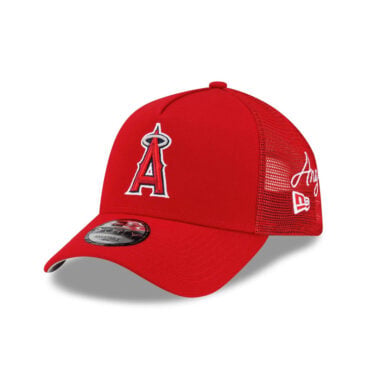 New Era 9Forty Anaheim Angels TR A-Frame Mesh Trucker Snapback Hat Red