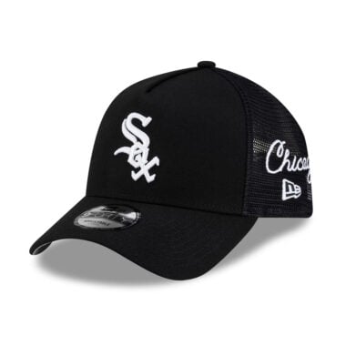New Era 9Forty Chicago White Sox TR A-Frame Mesh Trucker Snapback Hat Black White