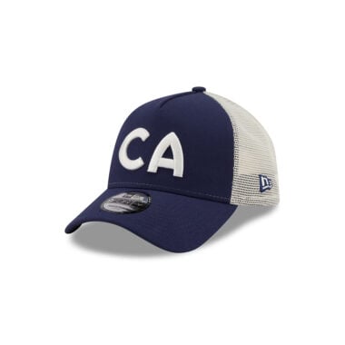 New Era 9Forty Club America A-Frame Mesh Trucker Snapback Hat Blue White New Era 9Forty Club America A-Frame Mesh Trucker Snapback Hat Blue White