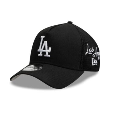 New Era 9Forty Los Angeles Dodgers TR A-Frame Mesh Trucker Snapback Hat Black White New Era 9Forty Los Angeles Dodgers TR A-Frame Mesh Trucker Snapback Hat Black White