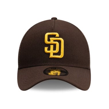 New Era 9Forty San Diego Padres TR A-Frame Mesh Trucker Snapback Hat Burnt Wood Brown Gold New Era 9Forty San Diego Padres TR A-Frame Mesh Trucker Snapback Hat Burnt Wood Brown Gold 2