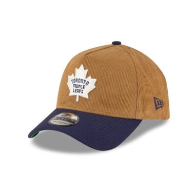 New Era 9Forty Toronto Maple Leafs Cord Crest A-Frame Snapback Hat Wheat Light Navy