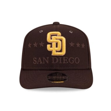 New Era 9Seventy San Diego Padres All-Star Game 2026 Official On Field Game Stretch Snapback Hat Brown Gold 2