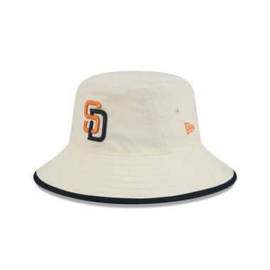 New Era San Diego Padres 2026 City Connect Bucket Hat Chrome White Blue Orange
