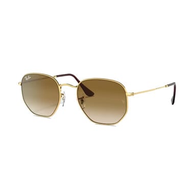 Ray-Ban Hexagonal Sunglasses Arista Gold Clear Gradient Brown Ray-Ban Hexagonal Sunglasses Arista Gold Clear Gradient Brown