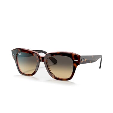 Ray-Ban State Street Sunglasses Havana on Transparent Pink Brown Vintage Ray-Ban State Street Sunglasses Havana on Transparent Pink Brown Vintage