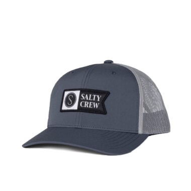 Salty Crew Pinnacle 2 Retro Trucker Adjustable Snapback Hat Iron Salty Crew Pinnacle 2 Retro Trucker Adjustable Snapback Hat Iron