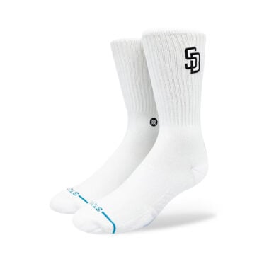 Stance San Diego Padres Cresting Crew Socks White Stance San Diego Padres Cresting Crew Socks White