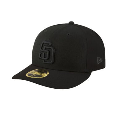 New Era 59Fifty San Diego Padres Low Profile Fitted Hat Blackout New Era 59Fifty San Diego Padres Low Profile Fitted Hat Blackout