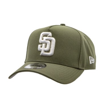 New Era 9Forty San Diego Padres A-Frame Snapback Hat New Olive White New Era 9Forty San Diego Padres A-Frame Snapback Hat New Olive White
