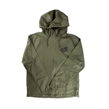 Santa Cruz Opus Dot Hooded Windbreaker Jacket Army Green