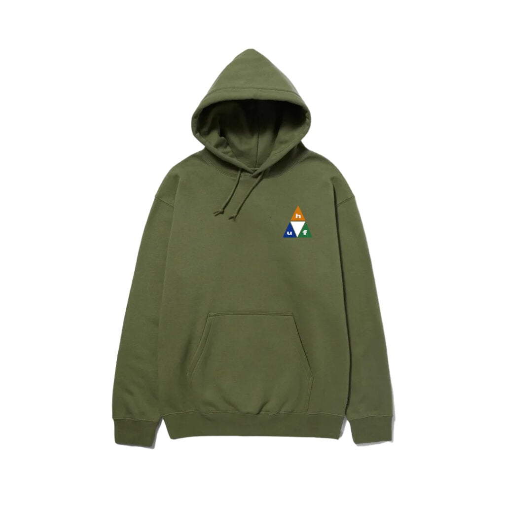 HUF Prism Triple Triangle Pullover Hoodie Olive HUF Prism Triple Triangle Pullover Hoodie Olive